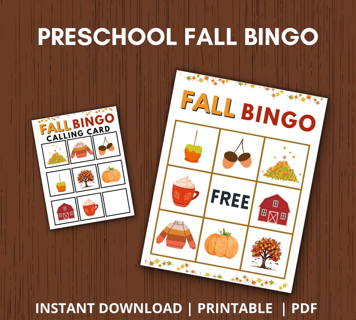 Preschool Fall Bingo
