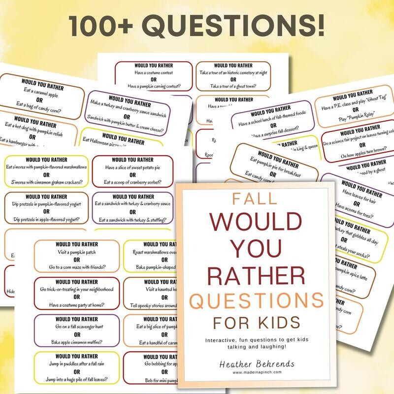 Fall Would You Rather Questions For Kids