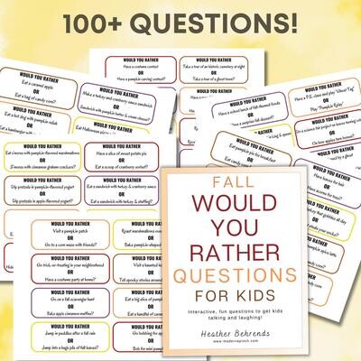 Fall Would You Rather Questions For Kids