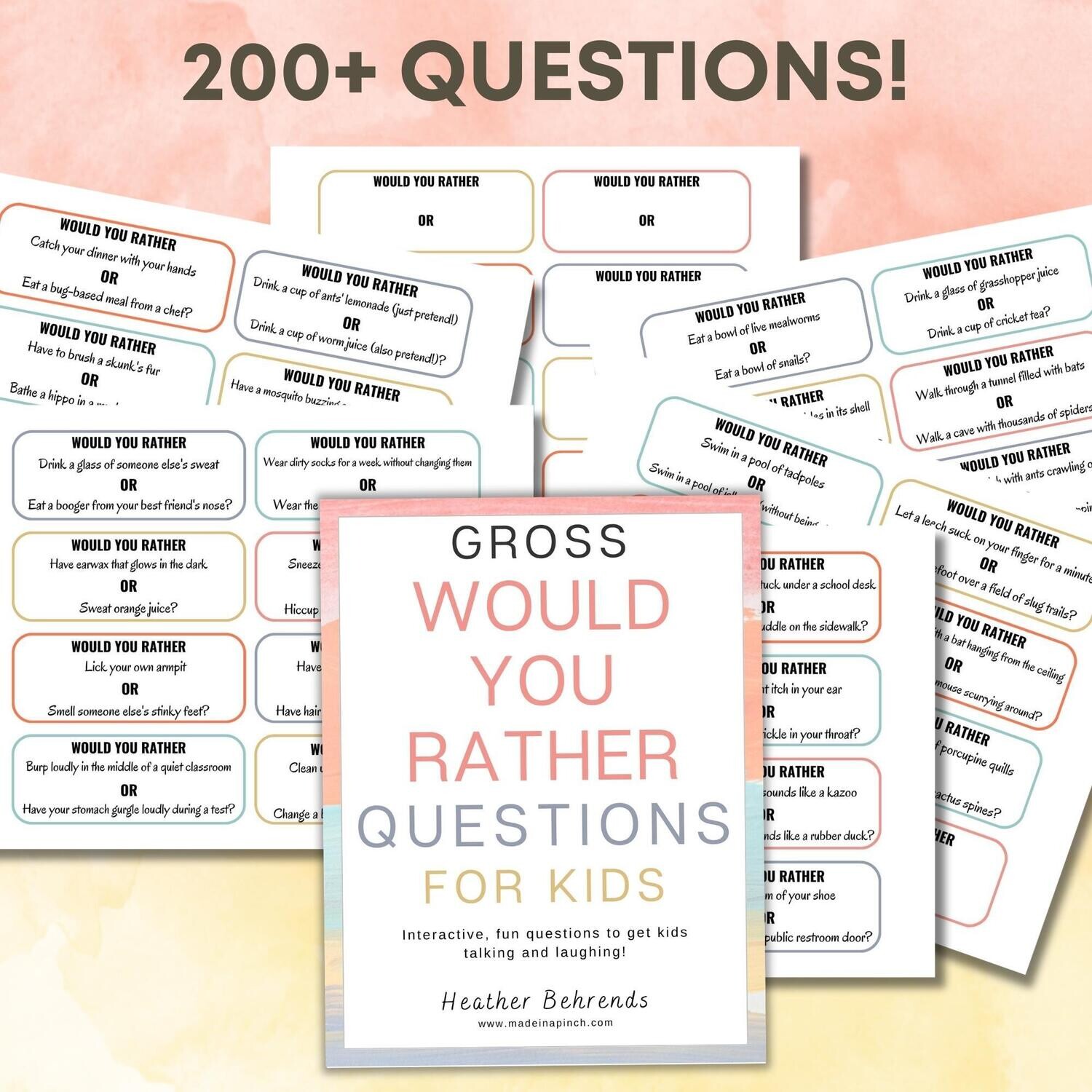 Gross Would You Rather Questions For Kids