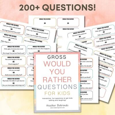 Gross Would You Rather Questions For Kids