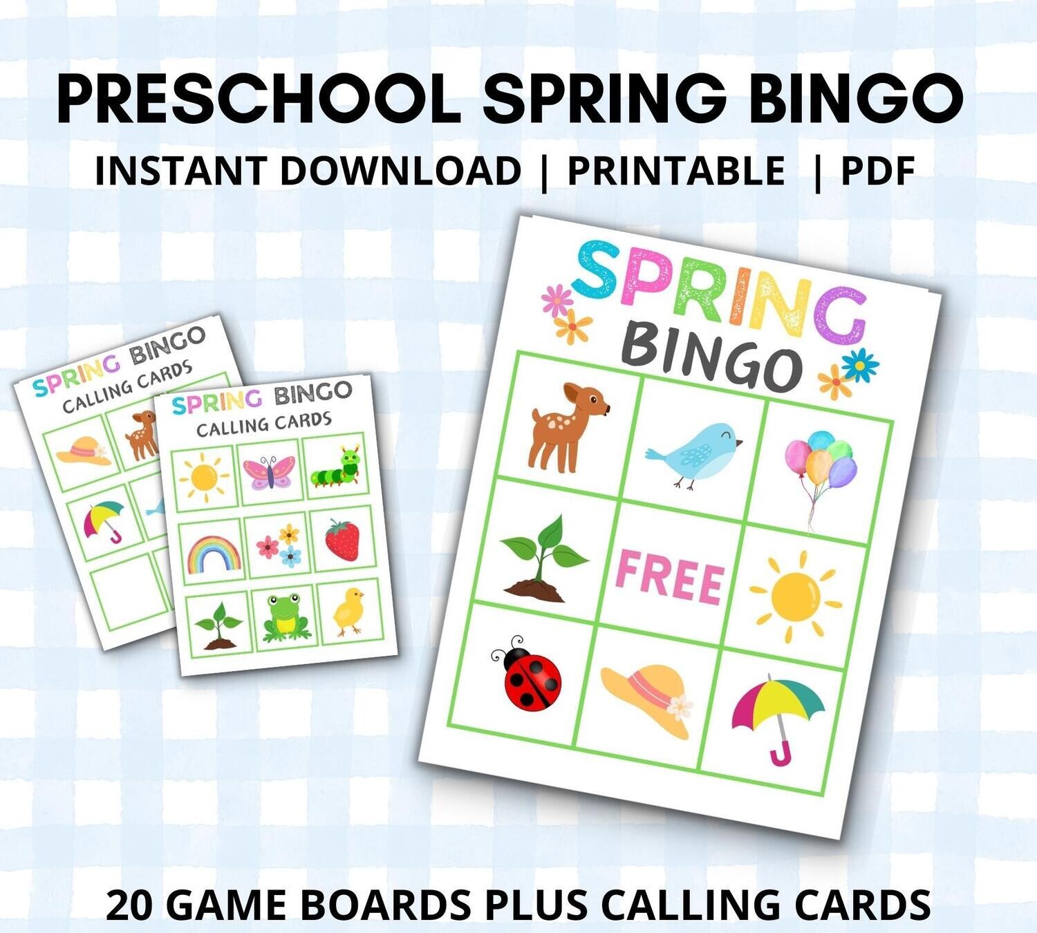 Spring Bingo - Preschool Version