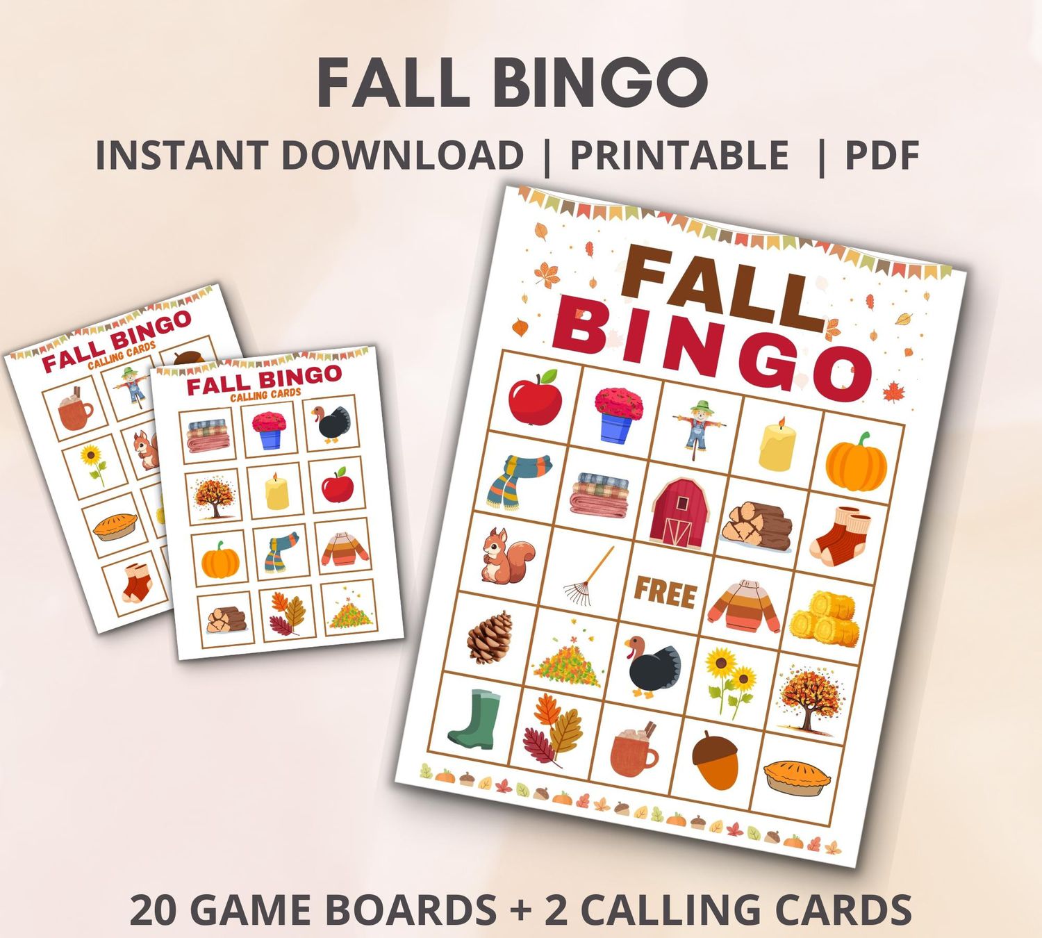 Fall Bingo Cards