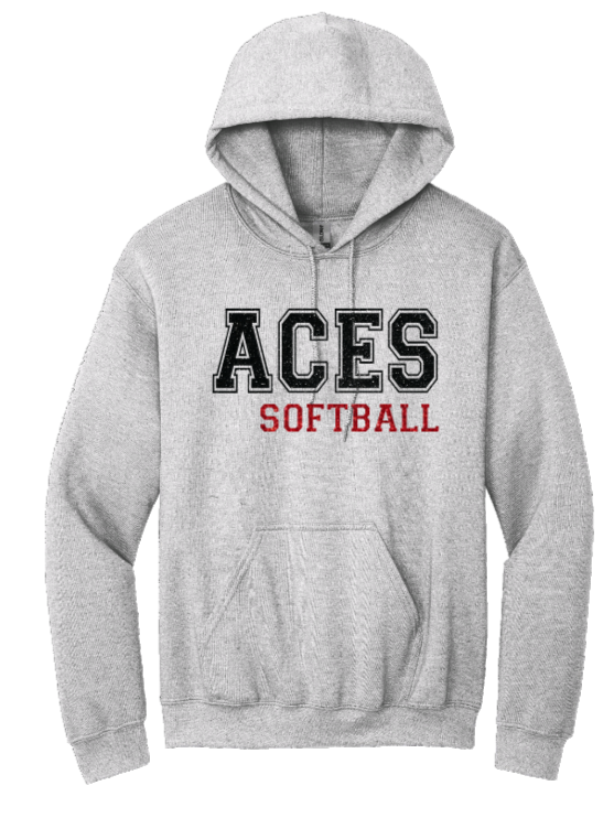 Glitter  Black Aces Softball Hoodie