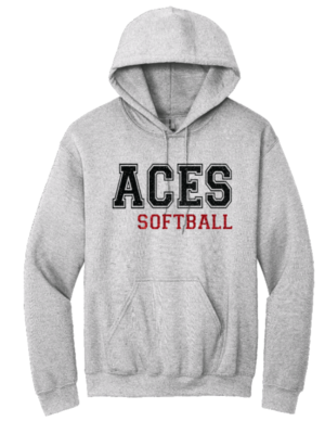 Glitter  Black Aces Softball Hoodie