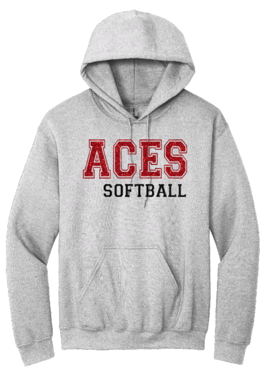 Glitter  Red Aces Softball Hoodie