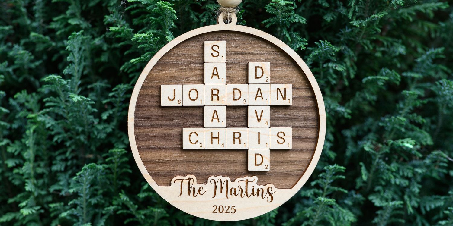 4 inch Crossword Ornament