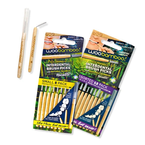 WooBamboo Interdental Bamboo Brush Picks (6 Pack)
