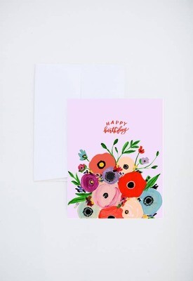 Abstract Floral Birthday Card