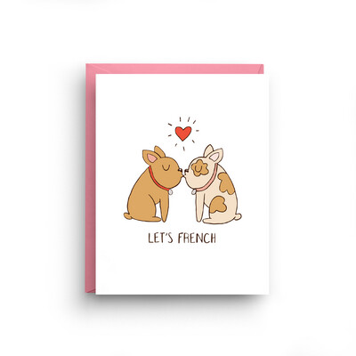 Let's French - French Bulldog Card