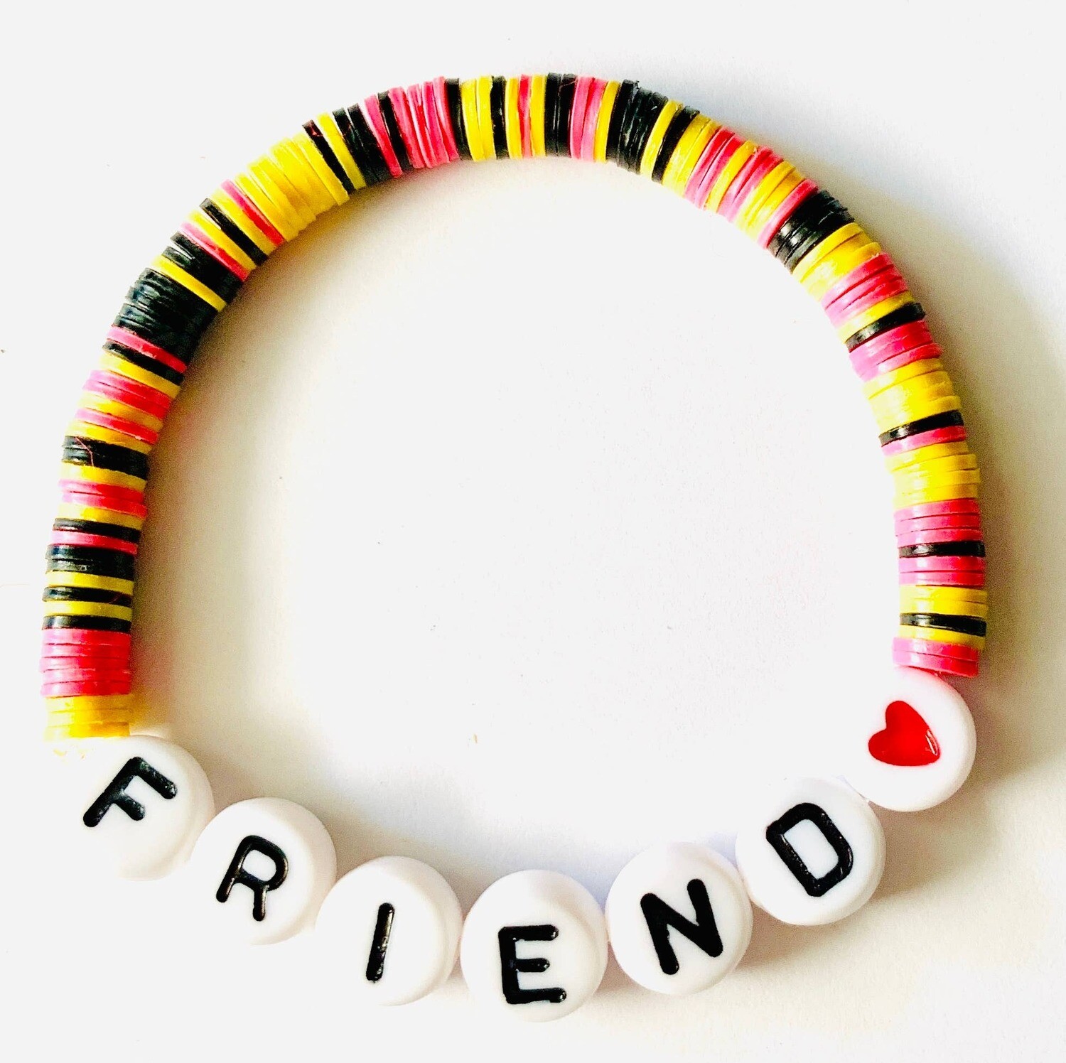 Friend Beaded Vinyl Rainbow Bracelet (child size)