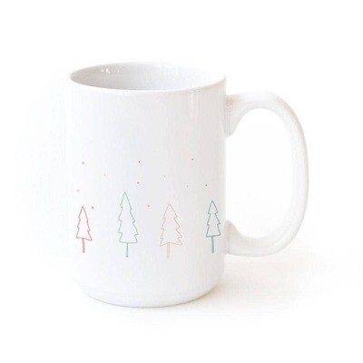Mini Christmas Trees Porcelain Ceramic Coffee Mug