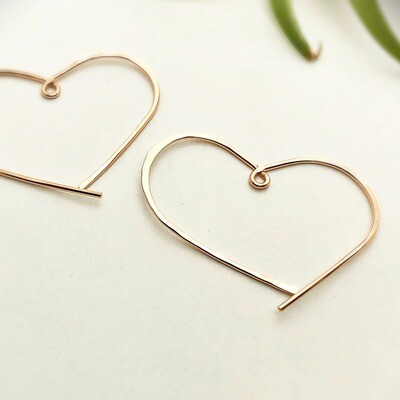 Small Heart Hoops Gold