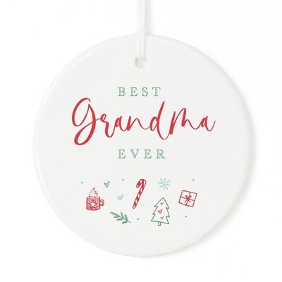 Best Grandma Ever Christmas Ornament with Ribbon and Box