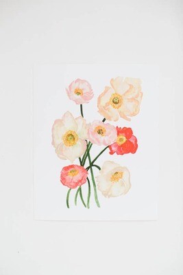Coral Poppies Print