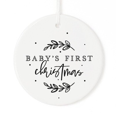 Baby's First Christmas Ornament with Ribbon and Gift Box