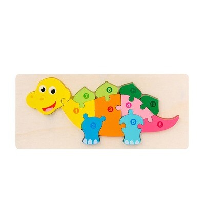 Dino Wooden 3D Number Puzzles