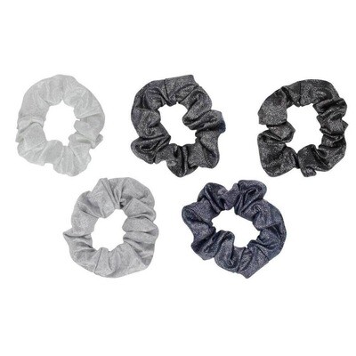 Metallic Scrunchies - Black and Gray