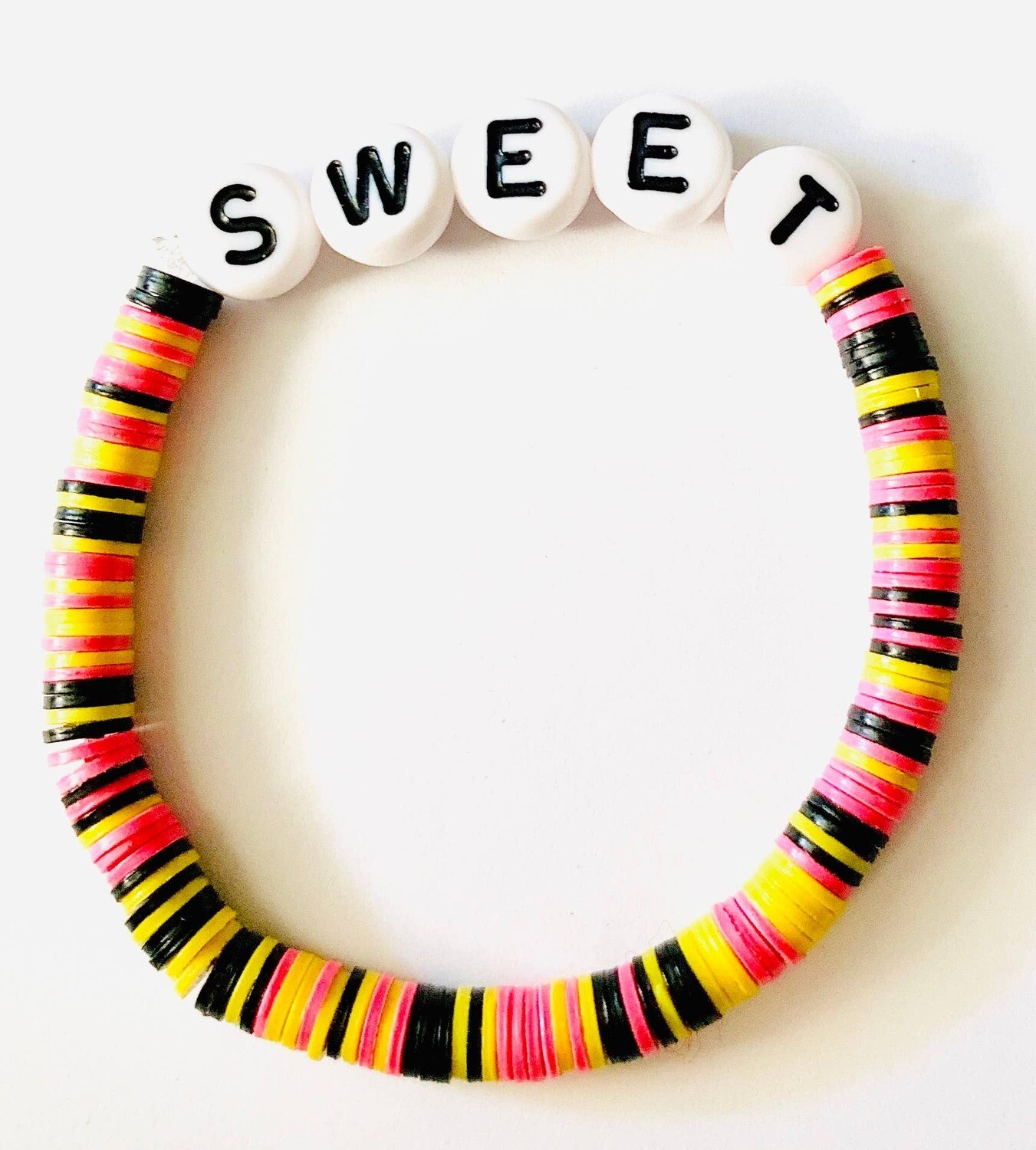Sweet Beaded Vinyl Rainbow Bracelet
