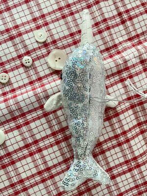 Sequins Narwhal Ornament