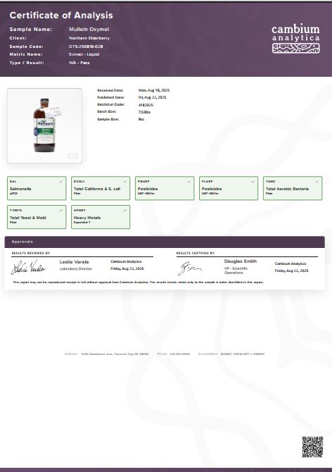 Mullein Oxymel Herbal Supplement