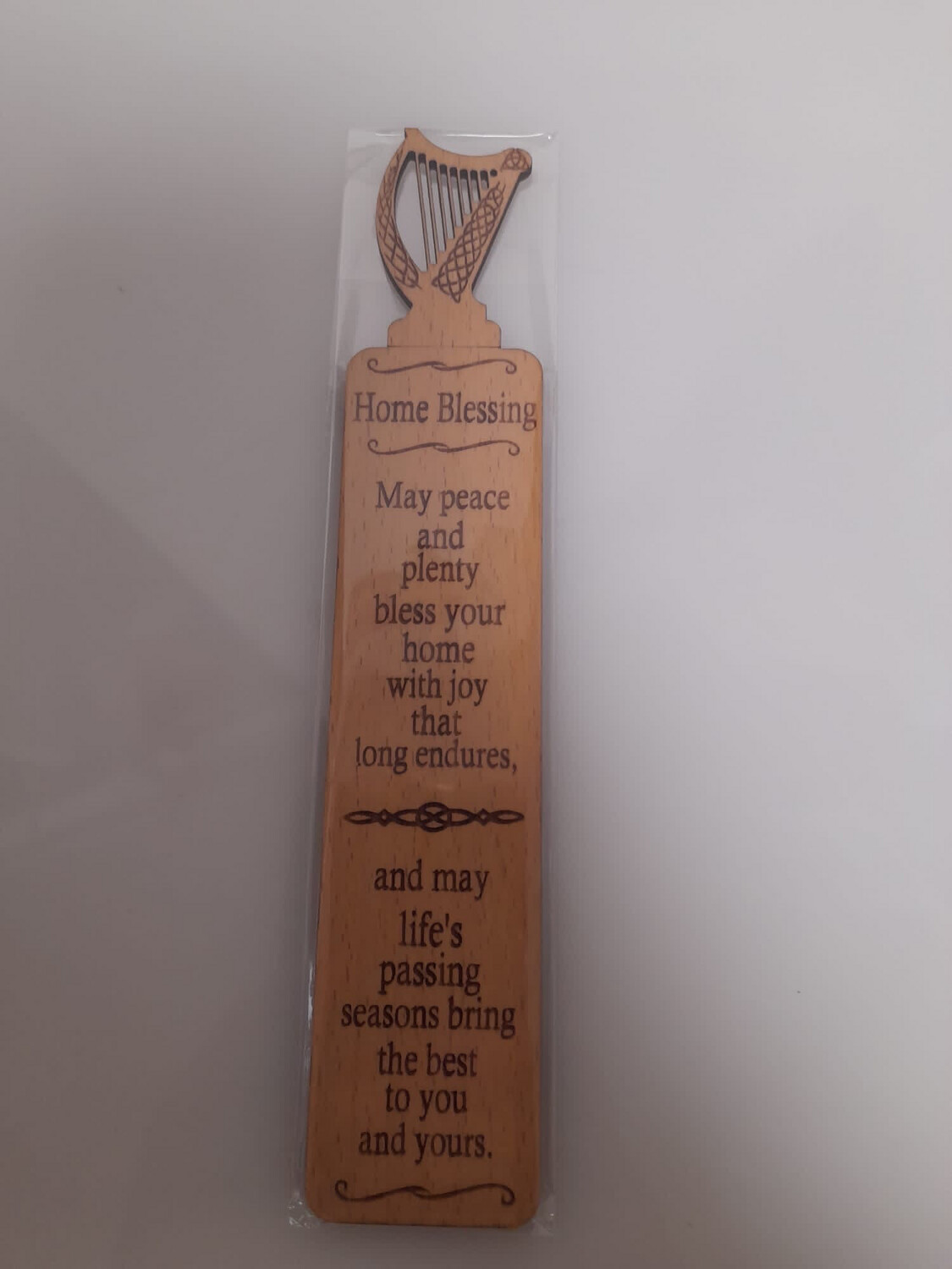 Caulfield Country Boards                             Wooden Bookmark Harp with home blessing