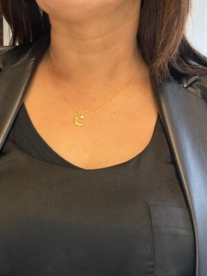 Mary K Gold Crescent Moon and Star Necklace