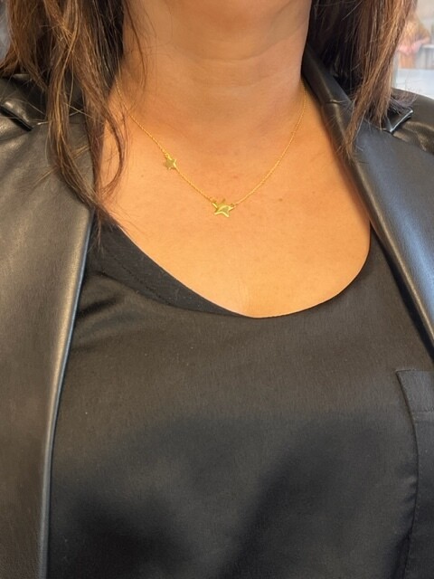 Mary K Gold Double Star Necklace