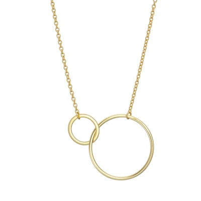 GOLD SMALL 2 CIRCLE NECKLACE  