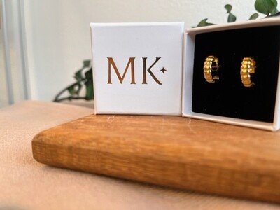Mary K Gold Ribbed Hoop Earrings