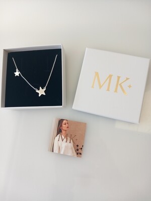 SILVER DOUBLE STAR NECKLACE