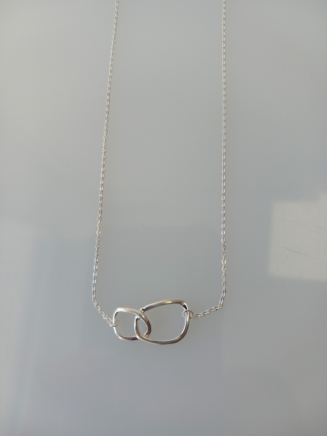 SILVER DOUBLE OVAL NECKLACE