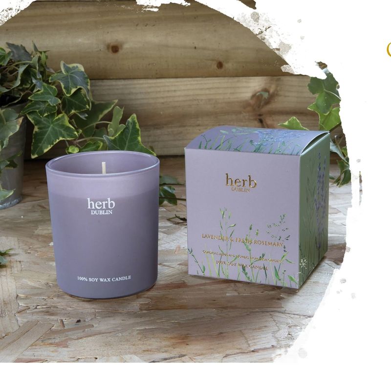 HERB DUBLIN LAVENDER &amp; ROSEMARY  JAR CANDLE