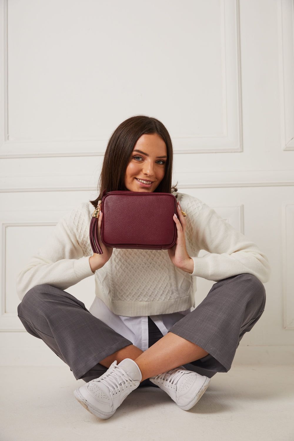 ELIE BEAUMONT LEATHER CROSSBODY WINE