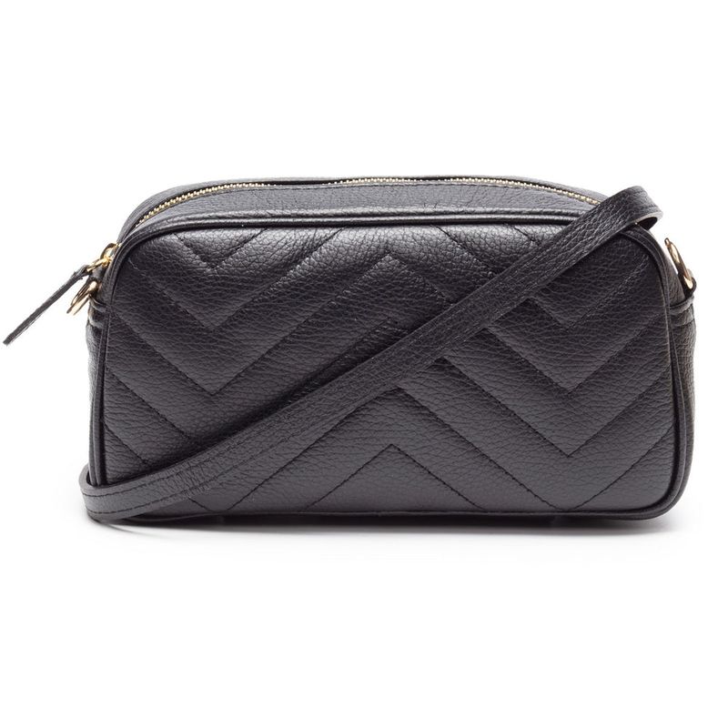 Elie Beaumont Quilted Leather Crossbody Bag -Black