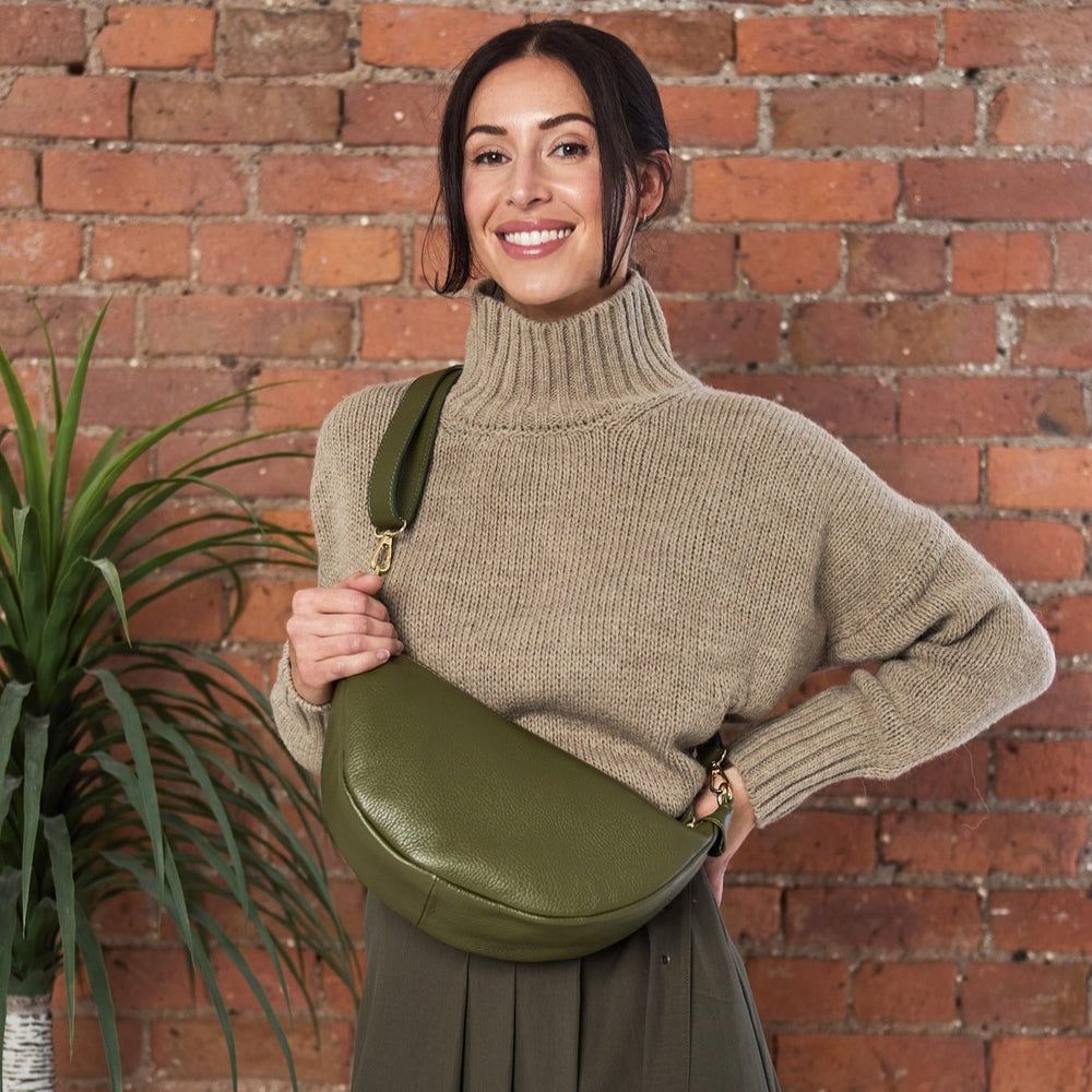 Elie Beaumont Leather Hobo Olive