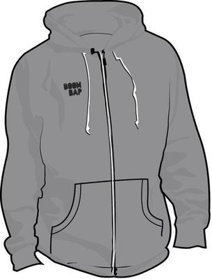 The Boom Bap Hoodie (Classic Chrome Black on Light Grey)