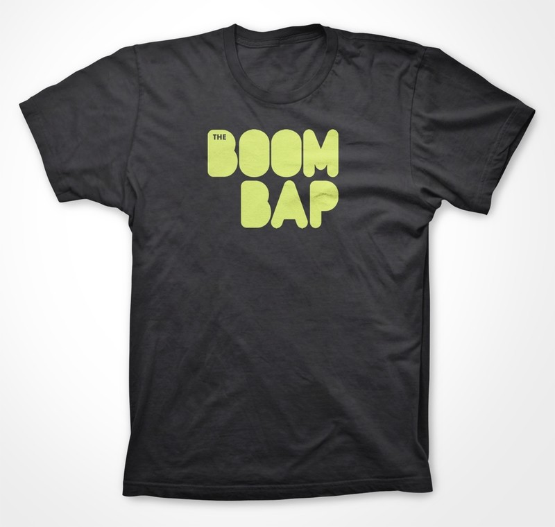 The Boom Bap Classic Logo Shirt (Neon Green on Heather Black)