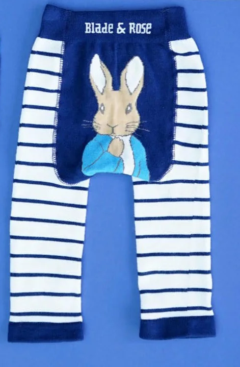 'Peter Rabbit' Navy Stripe Leggings; by Blade & Rose (2-3yrs)