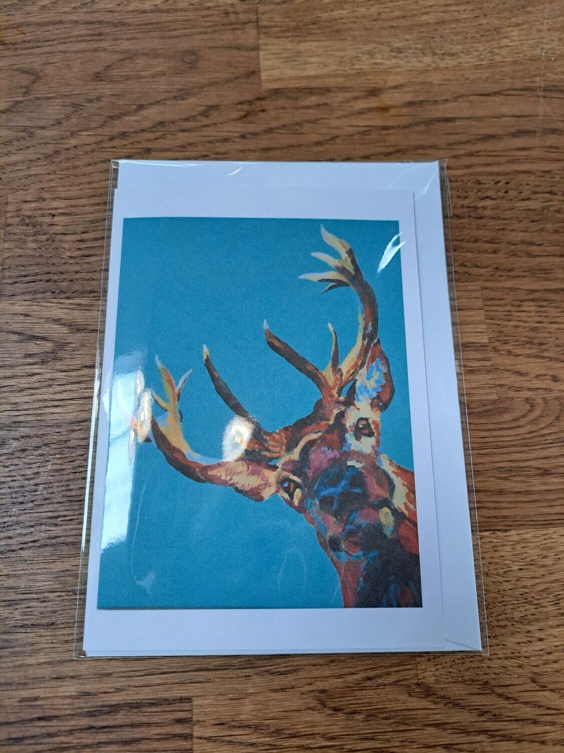 Greeting Card; Stag (with blue background)