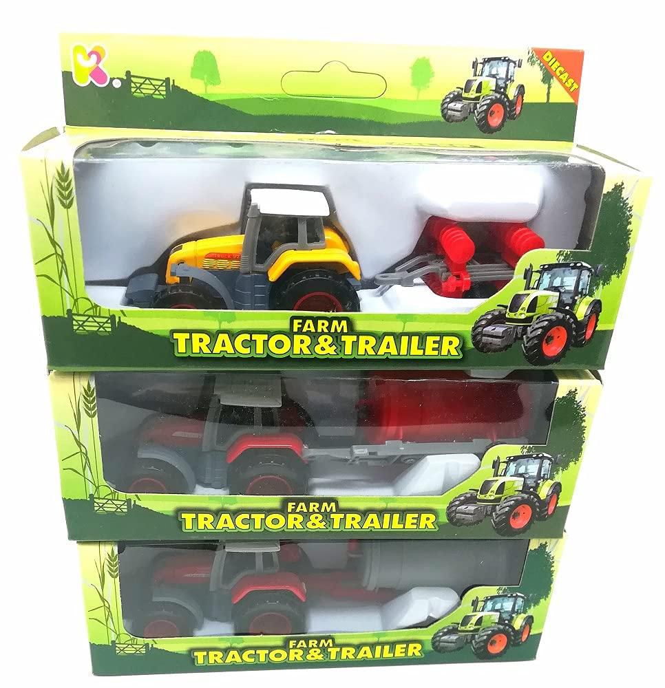Keycraft Farm Tractor and Trailer 12cm
