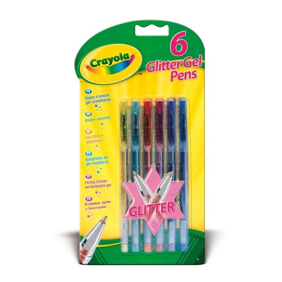 Crayola 6pk Glitter Gel, Ball Point Pens