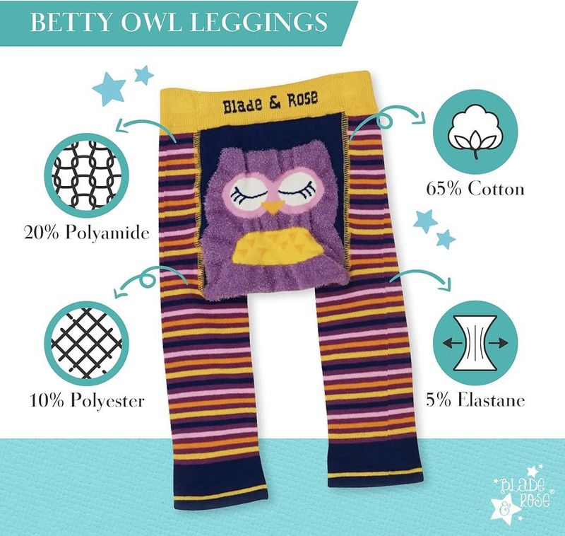 Betty Owl Leggings; by Blade & Rose (6-12mths)