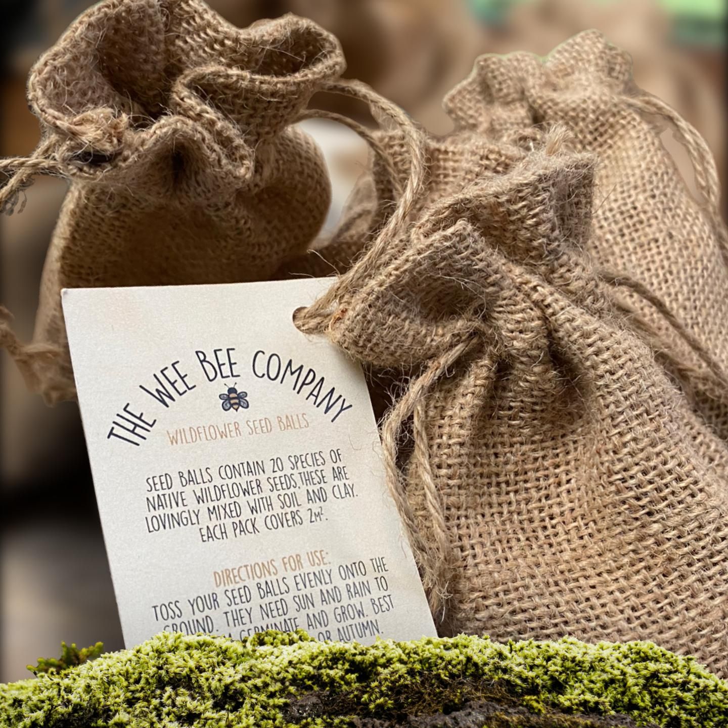 The Wee Bee Company; Wildflower Seed Balls in Hessian Bag