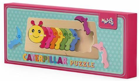 Classic, Wooden Caterpillar Number Puzzle