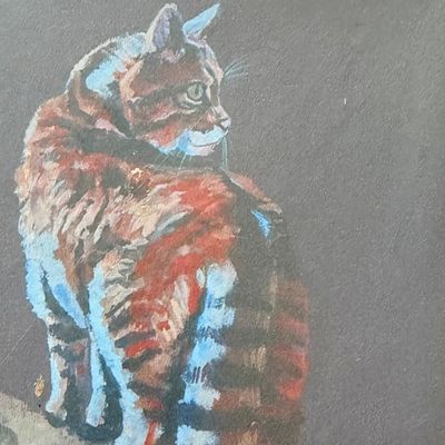 Greeting Card; Wildcat (looking back)