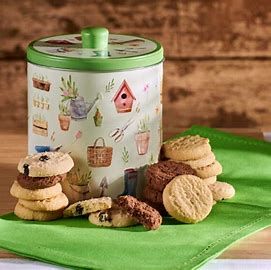 Pottering Garden Round Biscuit Tin