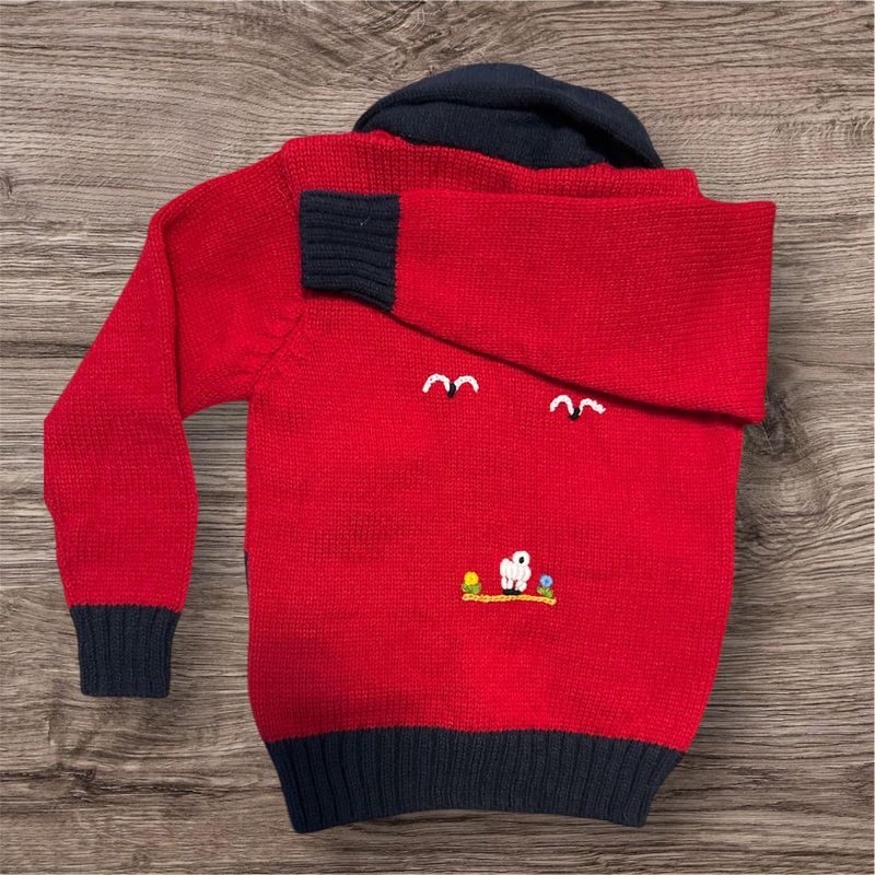 Cosy Red Wool Cardigan (Age 2yrs)