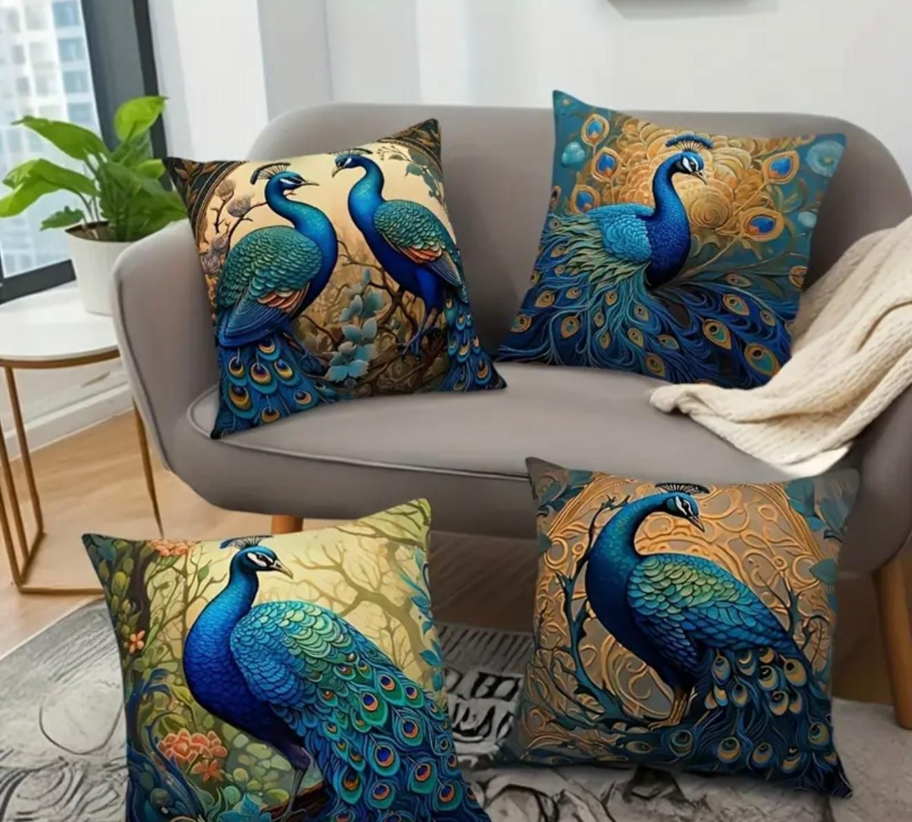 Luxury Peacock Cushion