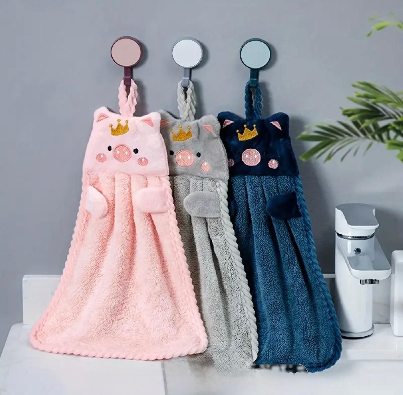 Cute Piggy Absorbent Hand Towels